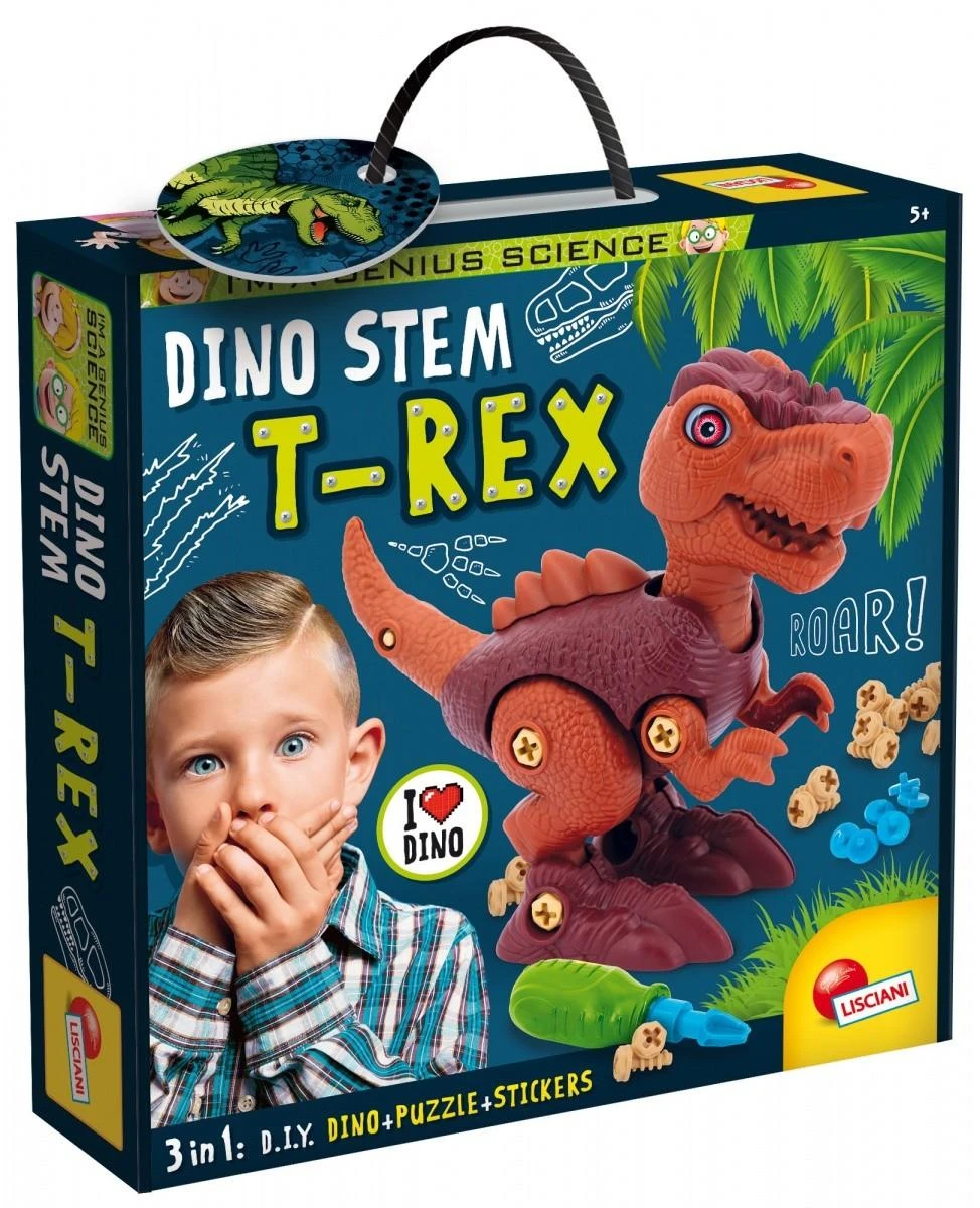 Lisciani DIY konstruktorius Dinozauras T-REX + dėlionė