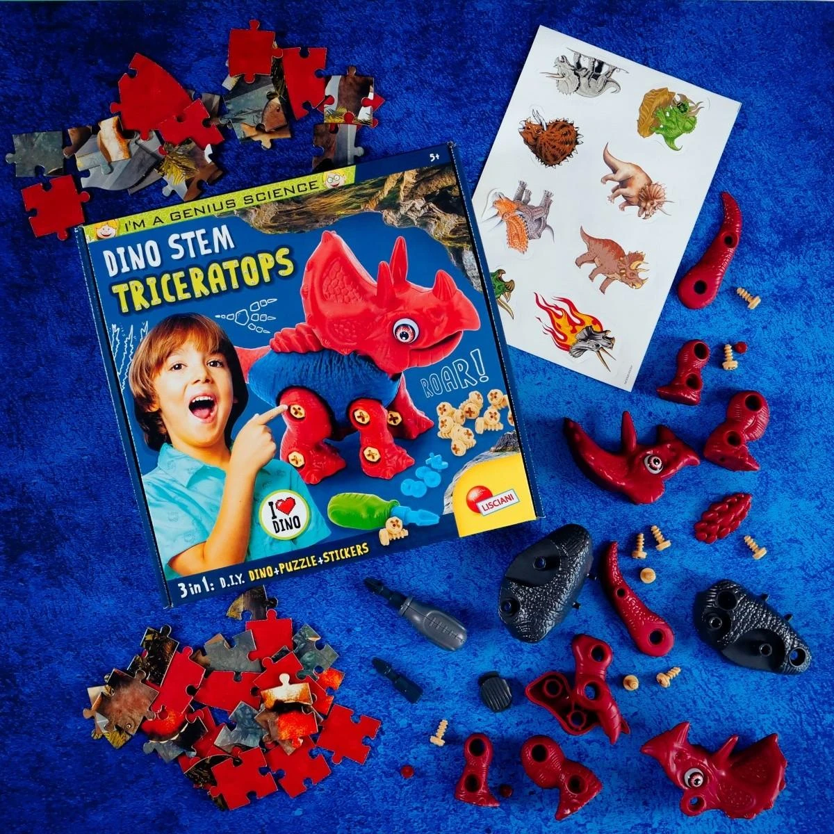 Dėlionė Lisciani I'm A Genius Dino Steam – „Triceratops“ statybinis rinkinys