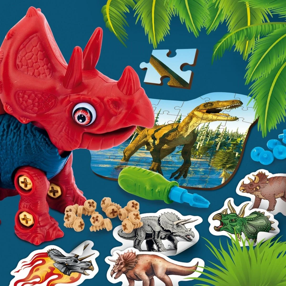 Dėlionė Lisciani I'm A Genius Dino Steam – „Triceratops“ statybinis rinkinys