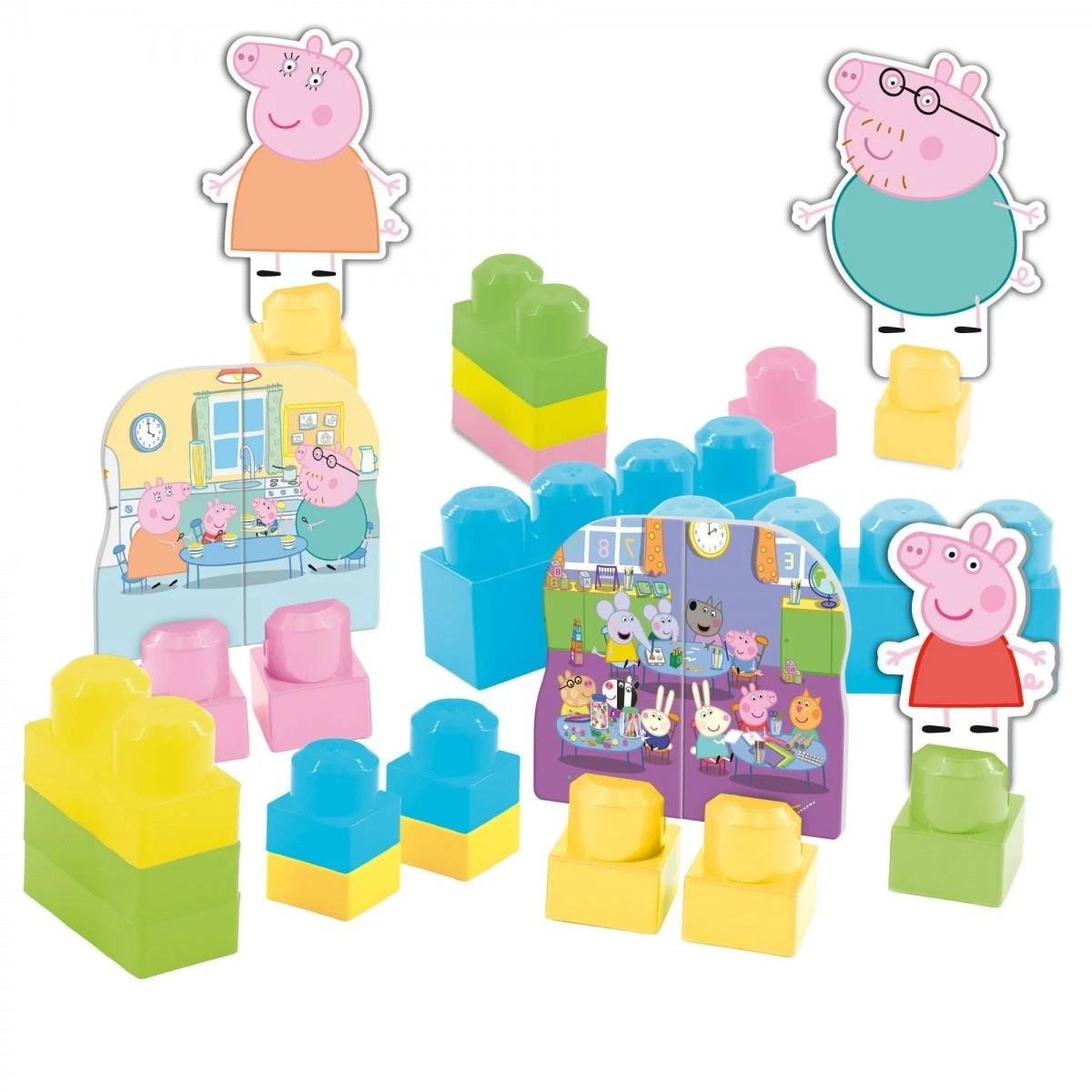 Lisciani Vaikštynė su Peppa Pig kuprine ir 32 kaladėlėmis