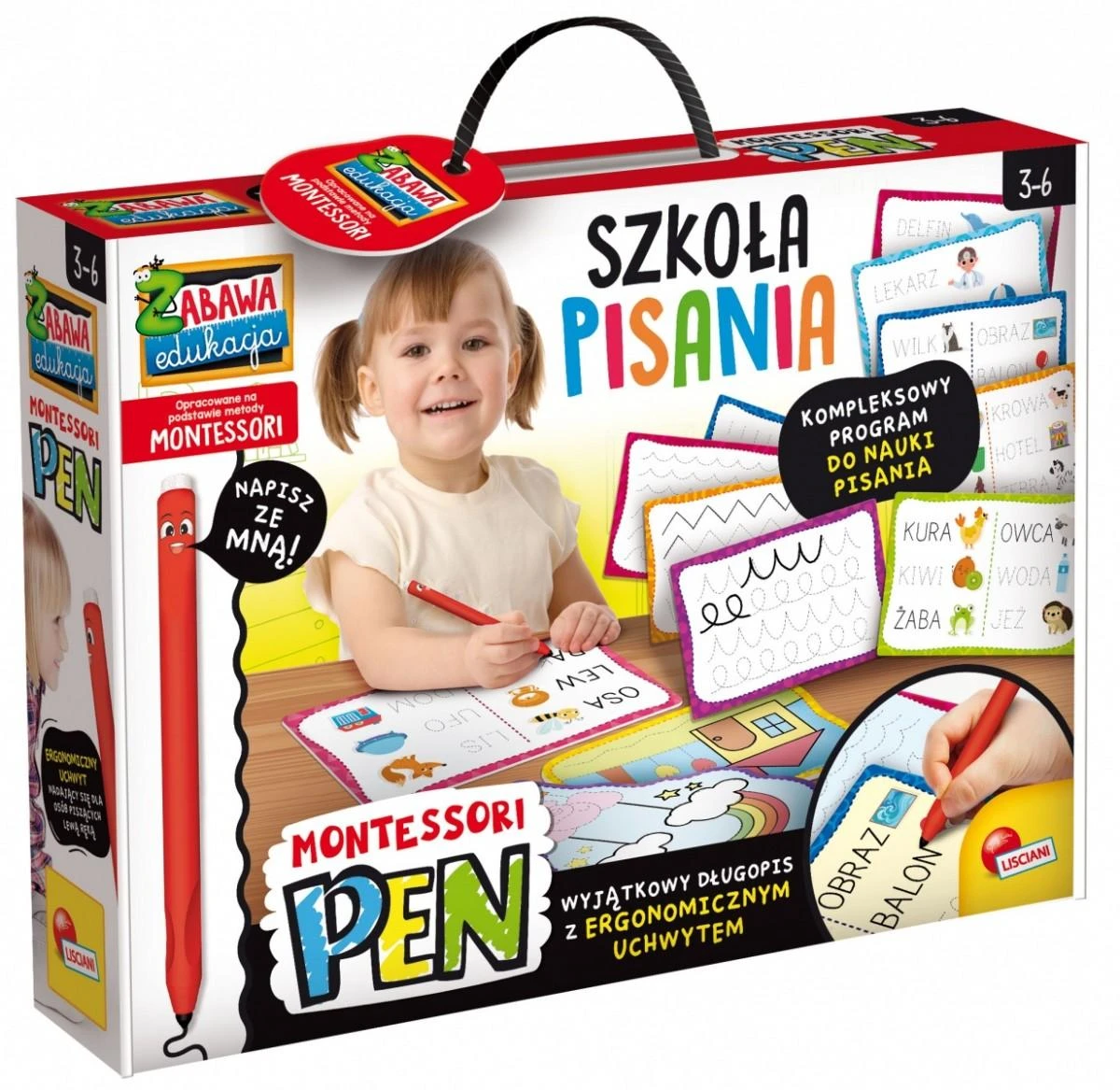 Lisciani Montessori rašymo mokymo rinkinys su 18 lentelių
