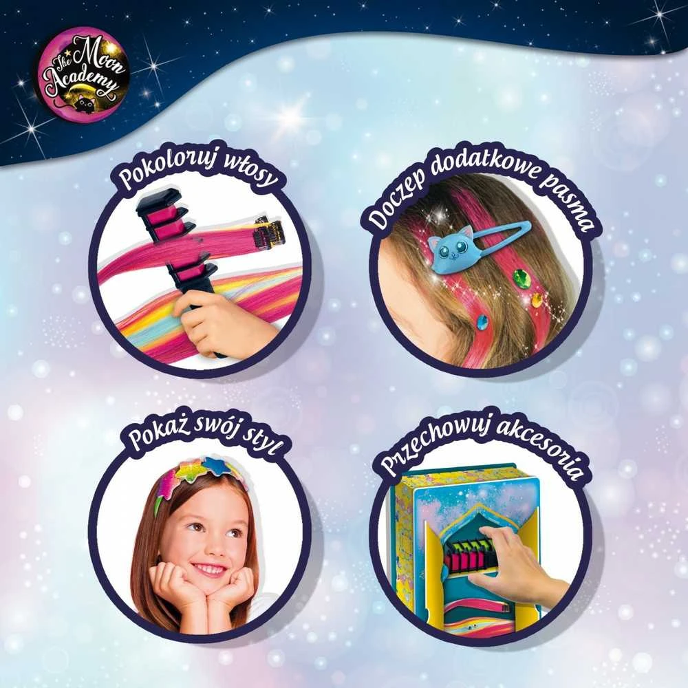Lisciani Vaikiškų plaukų papuošalų rinkinys moon academy