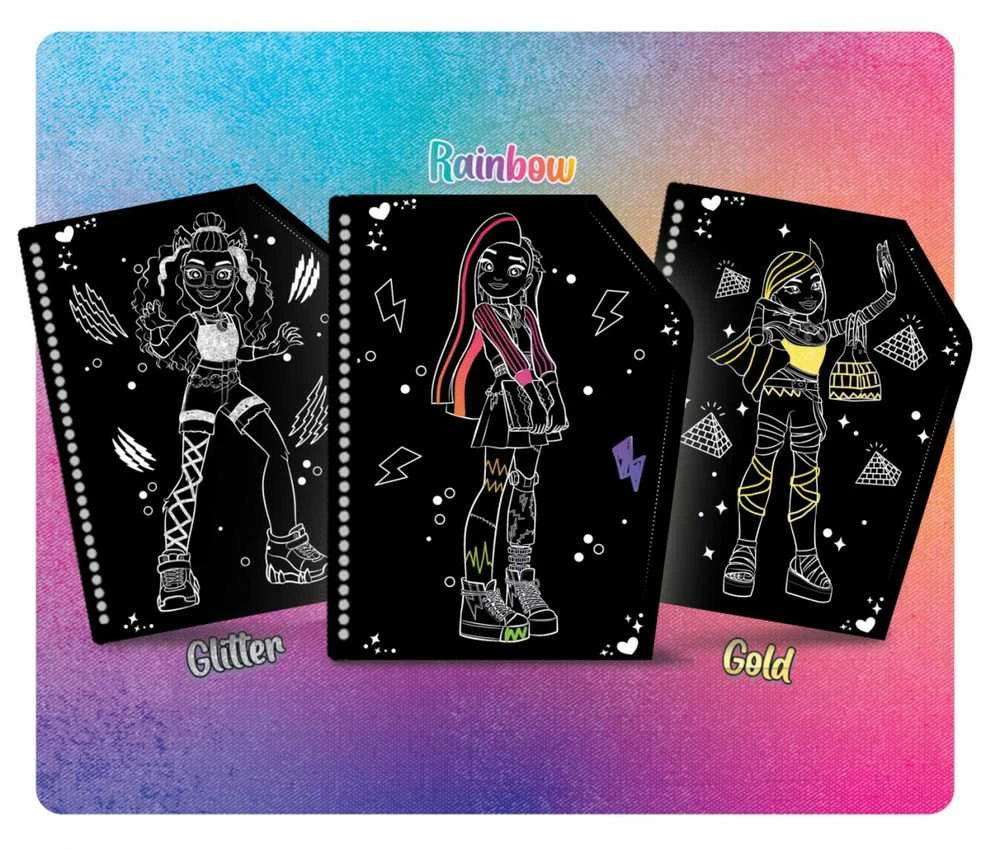 Lisciani Zdrapywanka eskizų knygelės nulio atskleidimas Monster High