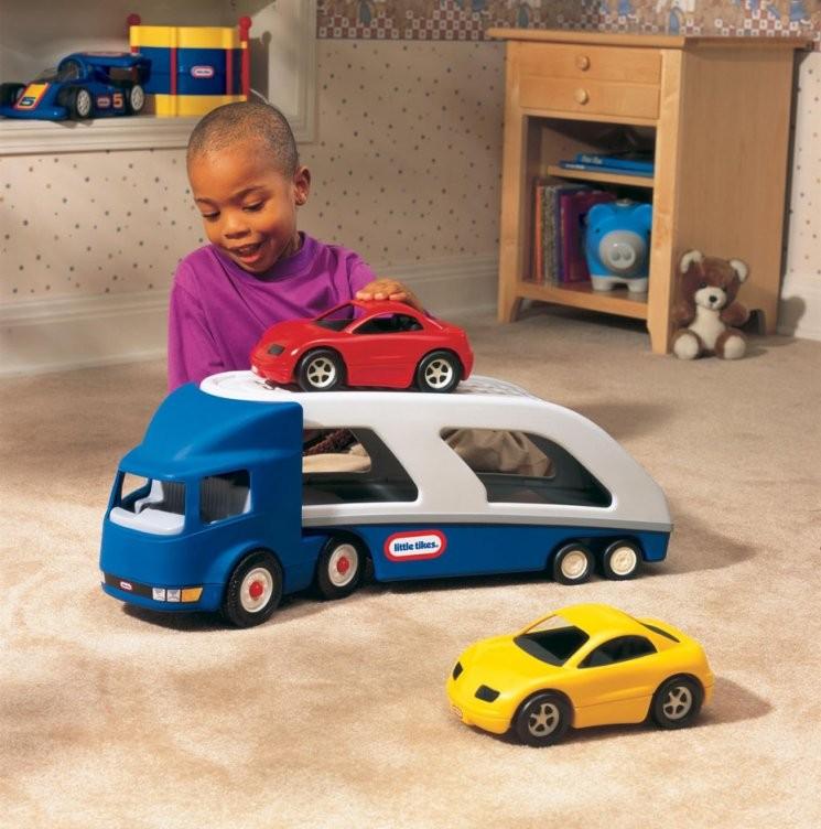Little Tikes Didelis automobilinis sunkvežimis su priekaba + du automobiliai aprašymas - Prekės nuotrauka