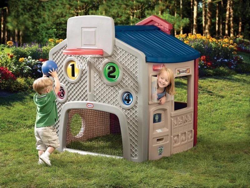 Lauko Žaidimų Namelis Little Tikes su Krepšinio Lanku