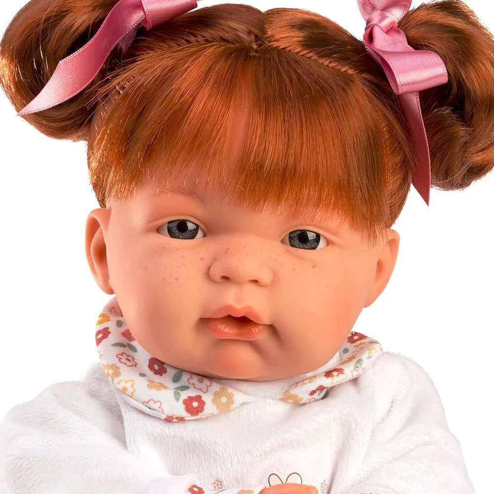 Llorens Llorens 13854 Lėlė Joelle 38 cm su švelniais pilvo raudonais plaukais
