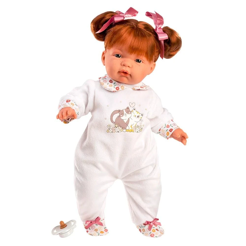Llorens Llorens 13854 Lėlė Joelle 38 cm su švelniais pilvo raudonais plaukais