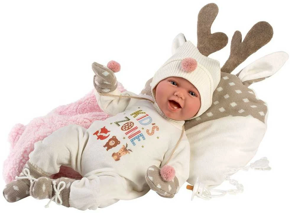Llorens Lėlė crying Mimi rožiniame miegmaišyje, 40 cm (GXP-607874)
