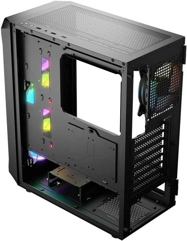 Kompiuterio Korpusas - Logic PORTOS ARGB Midi Tower, Juodas