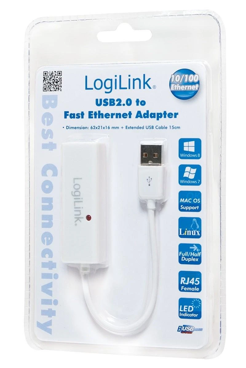 LogiLink USB 2.0 – RJ45 adapteris originalioje pakuotėje