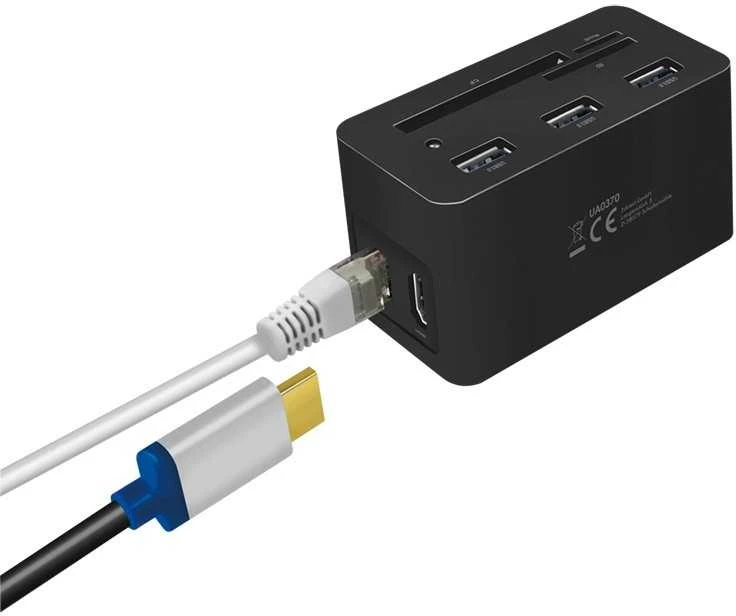 LOL LogiLink UA0370 knyginių kompiuterių dokas / jungčių replikatorius Vielinis USB 3.2 Gen 1 (3.1 Gen 1) Type-C Juoda