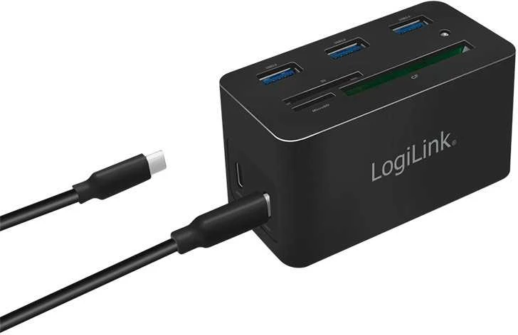 LOL LogiLink UA0370 knyginių kompiuterių dokas / jungčių replikatorius Vielinis USB 3.2 Gen 1 (3.1 Gen 1) Type-C Juoda