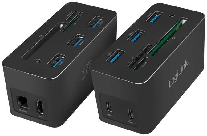 LOL LogiLink UA0370 knyginių kompiuterių dokas / jungčių replikatorius Vielinis USB 3.2 Gen 1 (3.1 Gen 1) Type-C Juoda