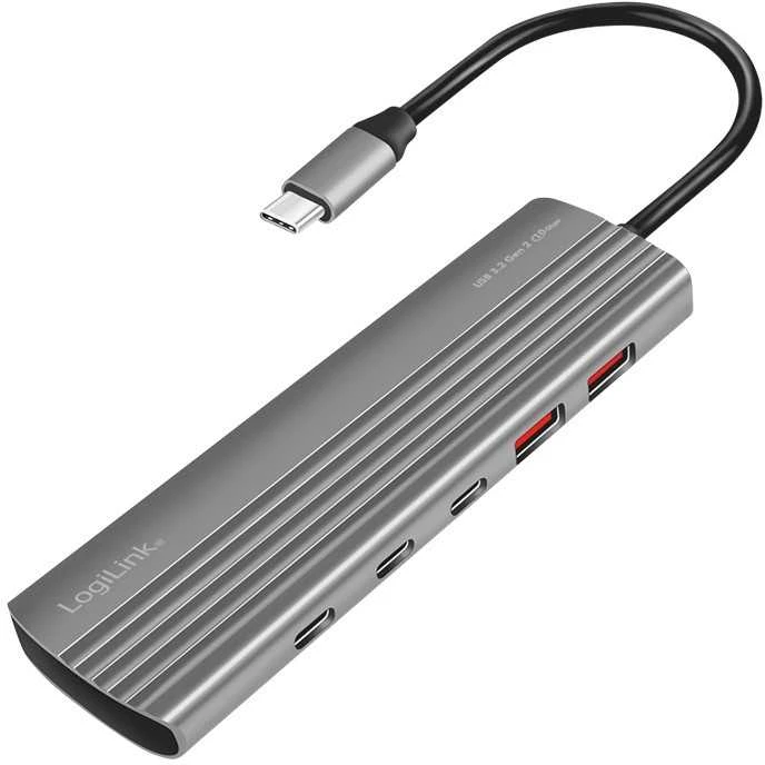 LogiLink USB-C šakotuvas su metaliniu korpusu