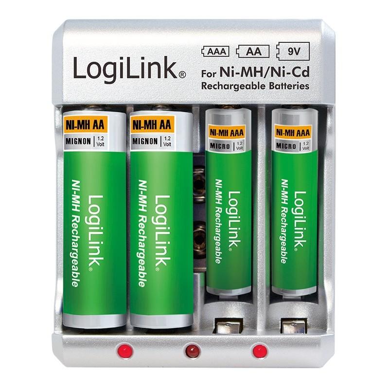LOGILINK PA0168 LOGILINK - Ni-MH/Ni-Cd AA/AAA/9V įkraunamų baterijų įkroviklis