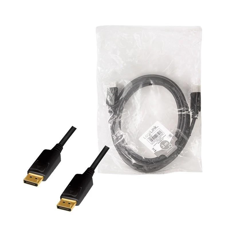LogiLink DisplayPort 1.2 M/M 3.0m juoda