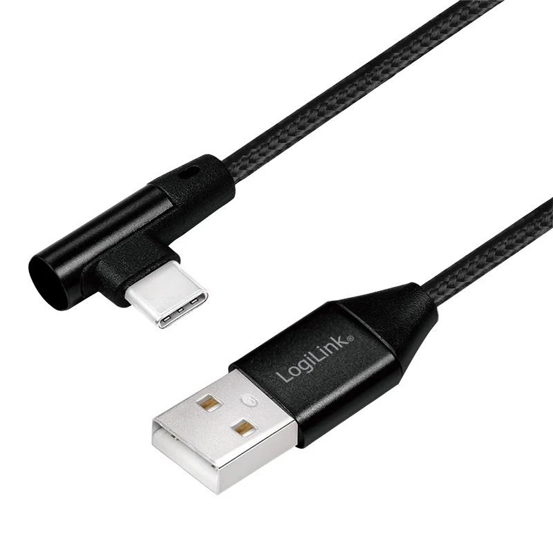 LOGILINK CU0137 LOGILINK – USB 2.0 kabelis USB-A kištukas su USB-C (90 kampu) kištukas, 0,3 m