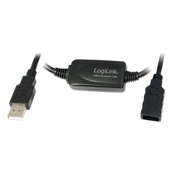 LOGILINK UA0143 LOGILINK - USB 2.0 aktyvaus kartotuvo laidas, 10m