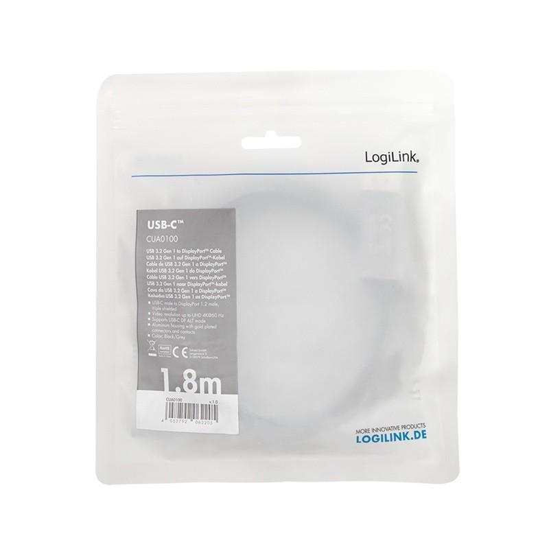 „LogiLink USB-C“ - „DisplayPort“ 1,8 m antgalis