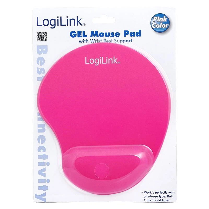 LOGILINK ID0027P LOGILINK - Gelis Pelės kilimėlis su riešo atrama atrama, rožinė