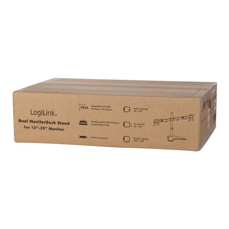 LogiLink Prisijungti | Stalo laikiklis | BP0045 | 13-32" | Maksimalus svoris (talpa) 8kg | Juodas