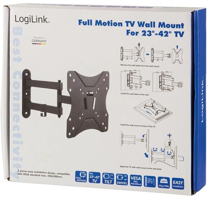 LOGILINK BP0008 LOGILINK - televizoriaus sieninis laikiklis, maks. 25 kg