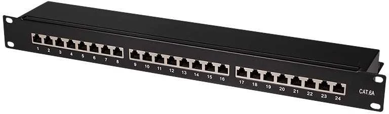 LOGILINK NP0061 LOGILINK- Patch Panel 19 montavimas Cat.6A STP 24 jungtys, juodos