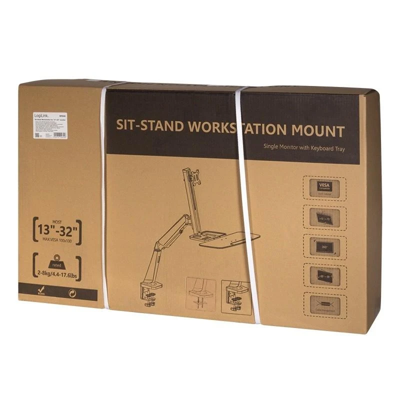 LOGILINK BP0040 - Sėdimas darbo vietos monitorius stalo laikiklis.13-32. maks. 8kg