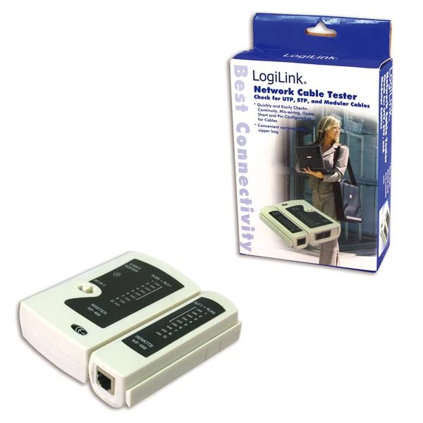 LogiLink Prisijungti | RJ11, RJ12 ir RJ45 kabelių testeris su nuotoliniu įrenginiu