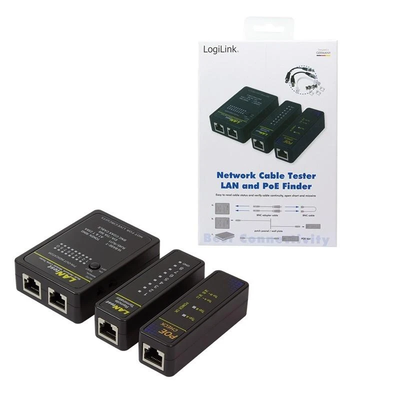 LOGILINK WZ0015P Kabelio testeris su nuotoliniu įrenginiu ir PoE ieškikliu