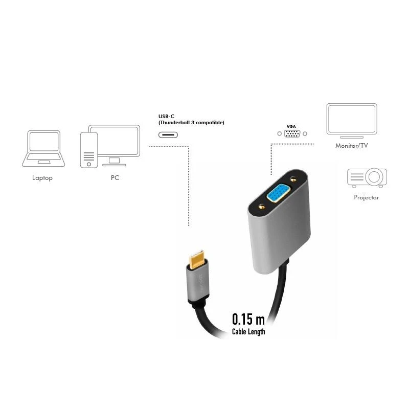 LogiLink USB-C į VGA adapteris