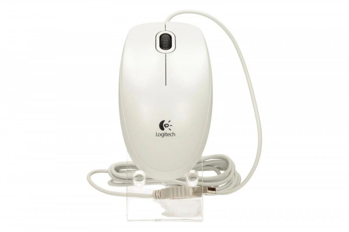Pelė LOGITECH B100, USB, balta sp.