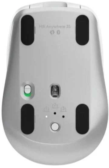 Belaidė pelė Logitech MX Anywhere 3S - RF belaidė + Bluetooth, lazerinis, 8000 DPI, Pale Pilkas (Baltas)