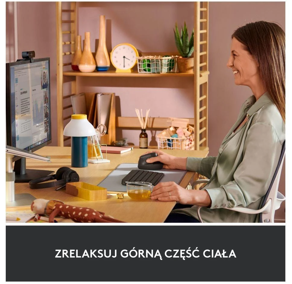 Belaidė pelė Logitech Lift, Grafito spalvos