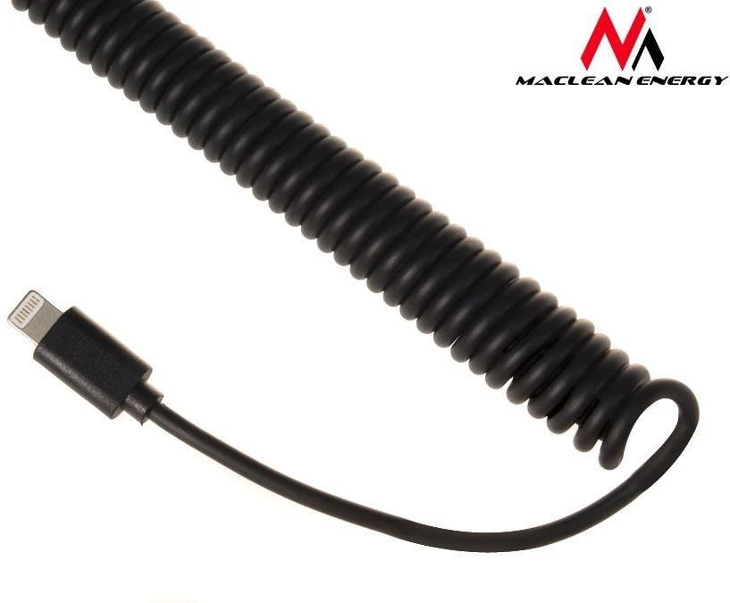 Maclean MCE76 37545 Automobilinis įkroviklis 2xUSB, 5.2A, „Lightning“ spiralė 1.8m