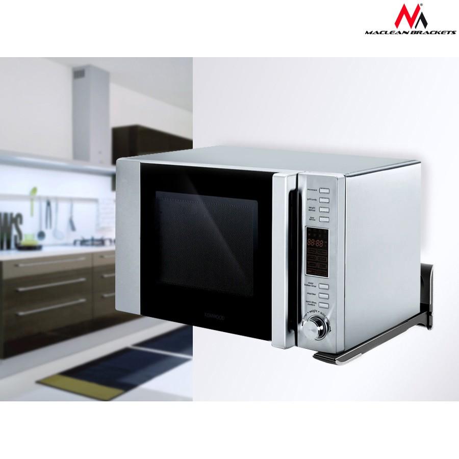 Maclean MC-776 B B Microwave Holder, Microwave Holder, Up to 20 kg, Adjustable Length, Barbecue Oven, Coffee Maker, Wall Mount