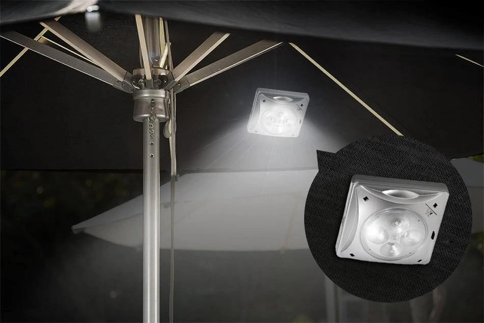 Lubinis šviestuvas Lampa „Maclean“ 4 LED saulės energija varomas skėčio žibintas, MCE124