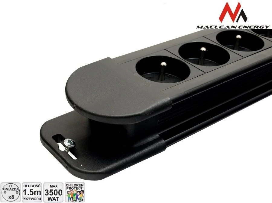 MACLEAN MCE11 Maclean MCE11 Power Strip 8 lizdas su jungikliu