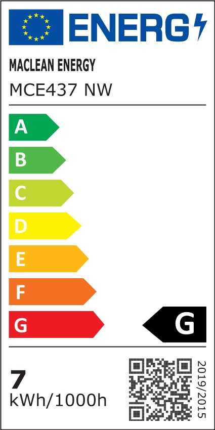 „Maclean“ LED lemputė, GU10, 7 W, 220–240 V, 50/60 Hz, neutrali balta spalva, 4000 K, 490 liumenų, MCE437 NW