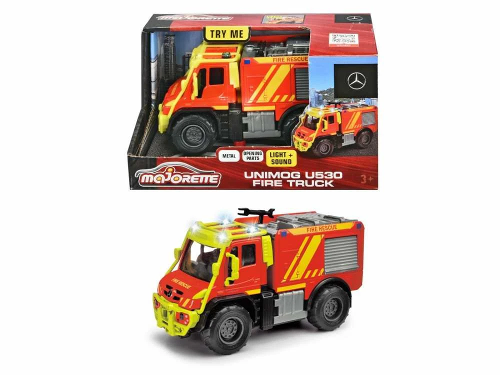 Majorette Žaislinis gaisrinis automobilis Mercedes-Benz Unimog 13 cm