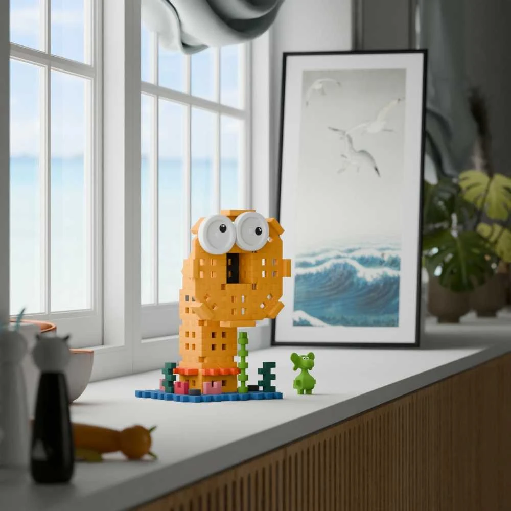 Marioinex Diplodocus ir Sea Mermaid kaladėlės 60 vnt Mini vaflių figūrėlė ZA5500