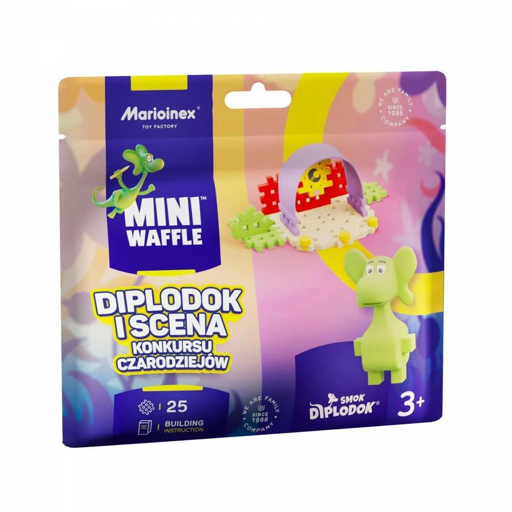 Marioinex Diplodocus Dragon and Scene 25vnt Mini Vaflis ZA5498