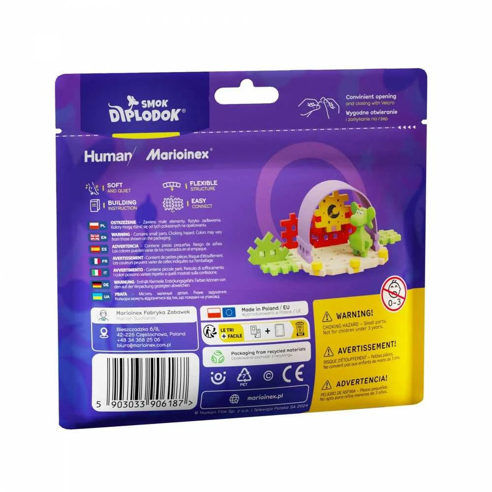Marioinex Diplodocus Dragon and Scene 25vnt Mini Vaflis ZA5498
