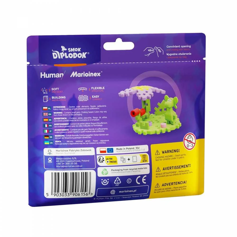 Marioinex Diplodocus Dragon and Jungle Mini Waffle 25vnt + figūrėlė ZA5