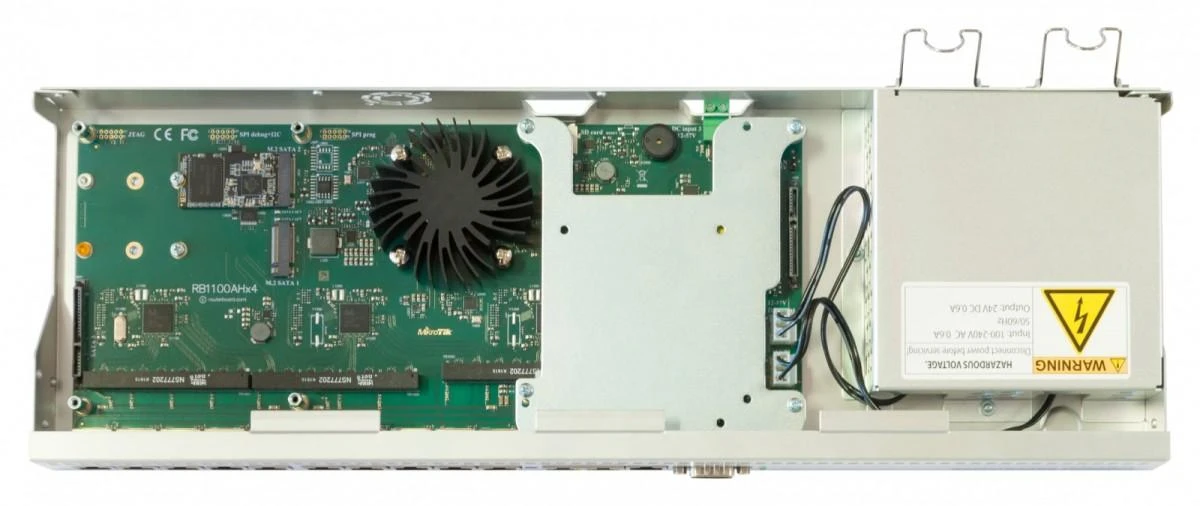Mikrotik Laidinis Ethernet maršrutizatorius RB1100x4, 1U montuojamas ant stovo, keturių branduolių 1.4GHz CPU, 1 GB RAM, 128 MB, 13xGigabit LAN, 1xSerial console port RS232, PCB temperatūros ir įtampos monitorius, IP20, RouterOS L6 | MikroTik | Laidinis Ethernet maršrutizatorius | RB1100AHx4 | Nėra „Wi-Fi“ | 10/100/1000 Mbit/s | Ethernet LAN (RJ-45) jungtys 13 | Tinklo palaikymas: Ne | MU-MiMO: Ne | Nėra mobiliojo plačiajuosčio ryšio | 12 mėn.