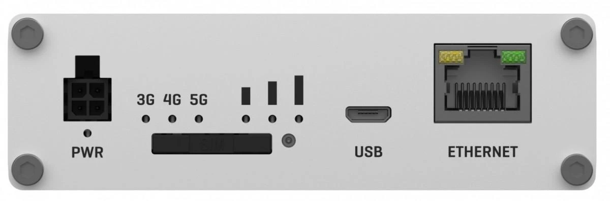 Maršrutizatorius Teltonika | Pramoninis 5G šliuzas | TRB500 | Nėra „Wi-Fi“ | 10/100/1000 Mbps Mbit/s | Ethernet LAN (RJ-45) jungtys 1 | Tinklo palaikymas: Ne | MU-MiMO: Taip | Antenos tipas: SMA, skirtas mobiliesiems įrenginiams
