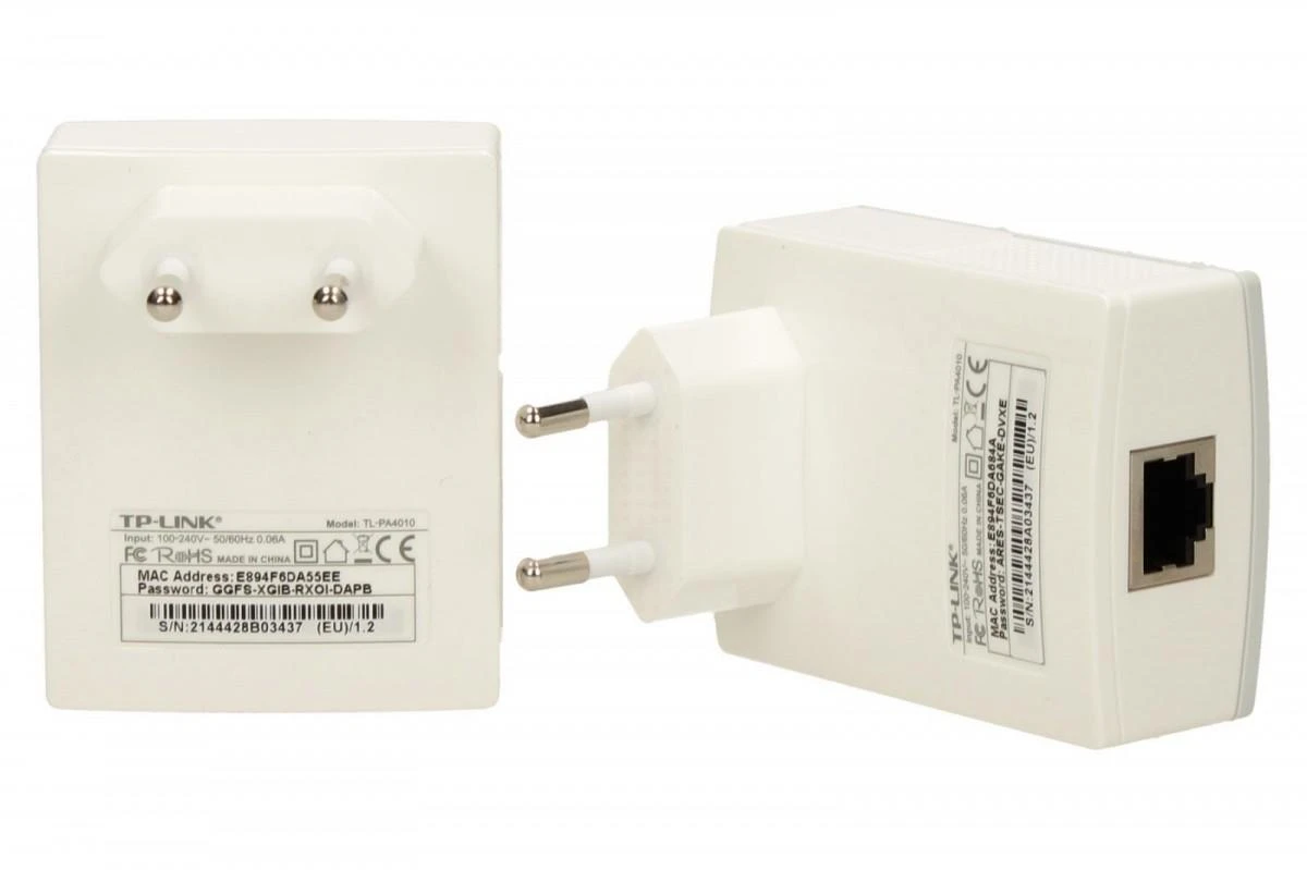 TP-LINK AV500 Nano Powerline Ethernet adapterio rinkinys, itin kompaktiškas dydis, 500 Mbps Powerline duomenų perdavimo sparta, 100 Mbps Fast Ethernet, HomePlug