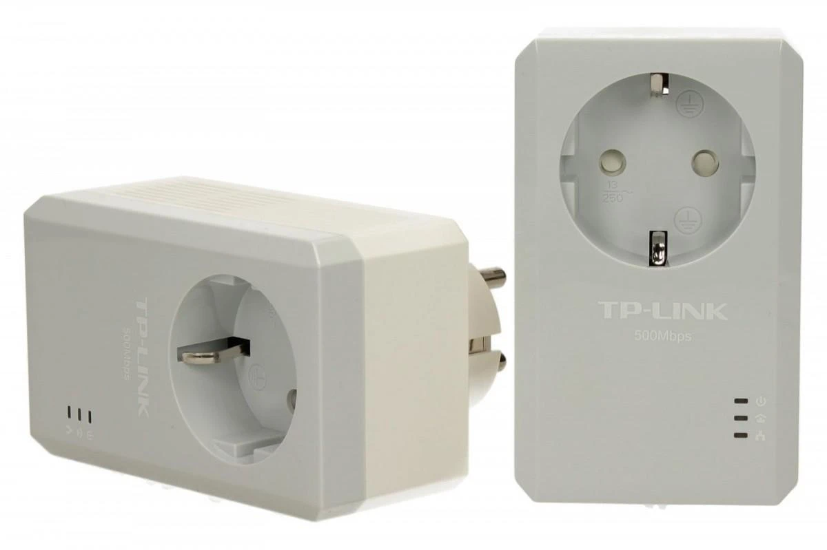 TP-LINK AV500+ maitinimo tinklo rinkinys su kintamosios srovės pralaidumu, 500 Mbps maitinimo tinklo greitis, 1 prievado greitasis Ethernet, „Homeplug AV“, „Žalias Powerline“, kištukas