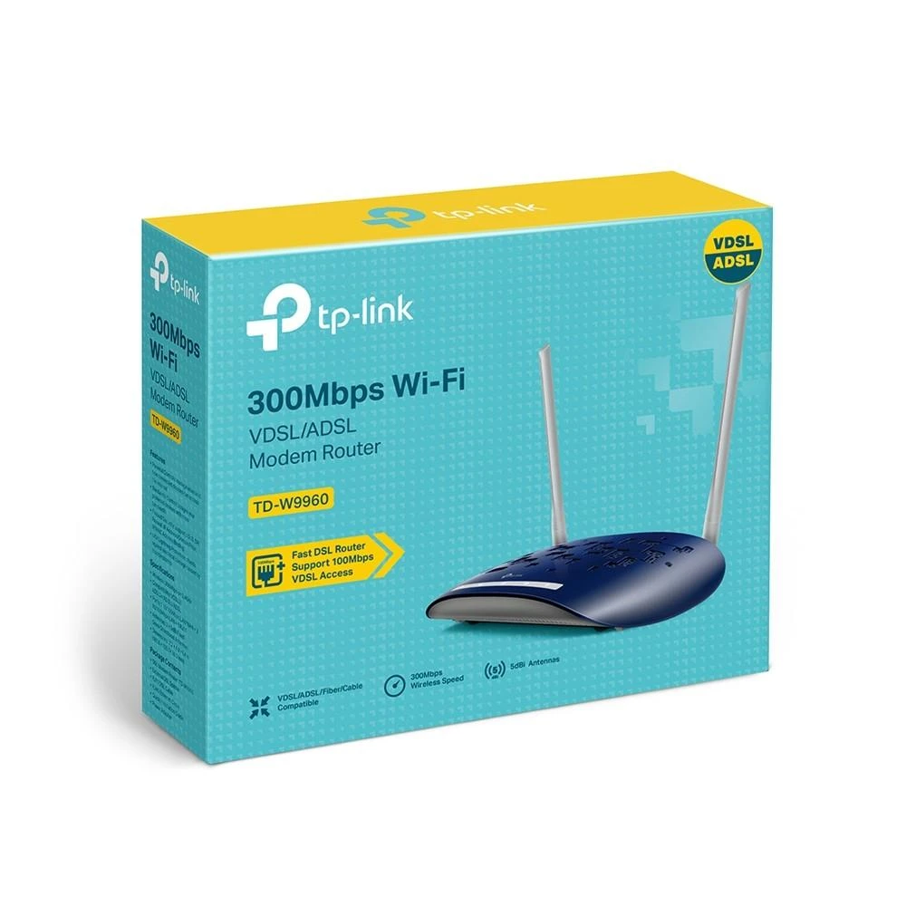 TP-LINK TD-W9960 belaidis maršrutizatorius Viena juosta (2,4 GHz) Greitas eternetas Balta