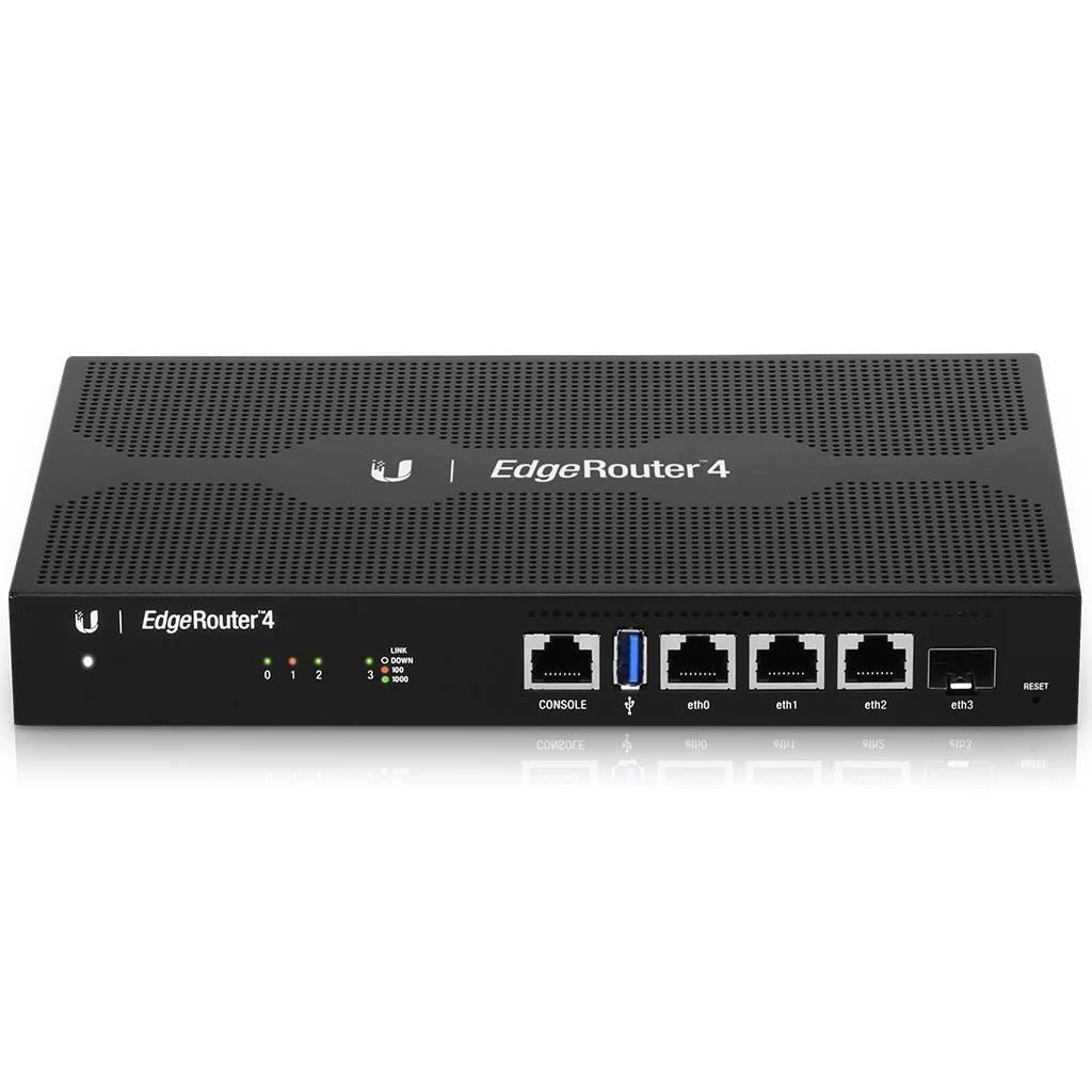 „Ubiquiti EdgeRouter ER-4“ Ethernet (RJ-45) maršrutizatorius, 4 branduolių MIPS64 | EdgeRouter ER-4 | Nėra „Wi-Fi“ | 10/100/1000 Mbit/s | Ethernet LAN (RJ-45) jungtys 4 | Palaikomas tinklelis | MU-MiMO Ne | Nėra mobiliojo plačiajuosčio ryšio | 1x USB 3.0